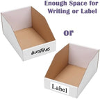 EXYGLO Cardboard Storage Bins 35 Pack, 9.4x6x4.5 Inch Cardboard Boxes, Corrugated Organizer Bins for Pantry, Shelves, Garage, Office, Shop, White - Image 4