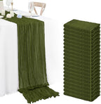 20 Pack Olive Green Cheesecloth Table Runner 120 Inch 10FT Rustic Boho Gauze Cheese Cloth Table Runner for Wedding Party Baby Shower Thanksgiving Christmas Decoration by Lumaycens
