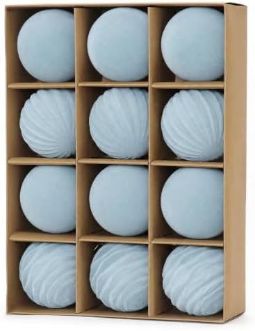 3.15In Velvet Ornaments for Christmas Tree,12Pcs Christmas Ornaments Set by Senjie