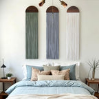 3pcs Macrame Wall Hanging Wood Arch Tassel Wall Decor 10" W*40" L - Image 4