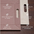 2-in-1 Serving Tray & Placemat | Faux Leather & Reversible - Image 6