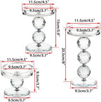 OwnMy Crystal Glass Pillar Candlestick Holders Pillar Candle Holders Sets - Image 3