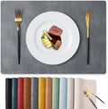 MOSAYT Vinyl Faux Leather Placemats, Set of 6, Grey by MOSAYT