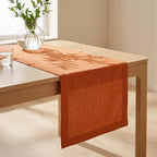 Solino Home 100% Pure Linen Dining Table Runner Orange, Fete 14 x 60 in - Image 4