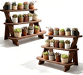 2Pcs Large 3 Tier Wooden Display Stand Wood Cupcake Stands Tool Free, Rustic Risers Dessert Table Display Shelf Spice Rack Organizer Holder, Large Wood Makeup Cologne Perfume Organizer by OFIDELITY
