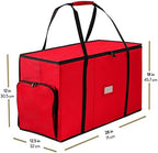 ZOBER All in One Christmas Ornament Storage Box & Decoration Container - Easy Access Removable Trays, Keeps 73 Ornaments - Adjustable Extent Area for Figurines and Pockets for Decoration - Red - Image 6