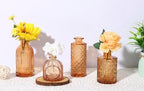 CUCUMI 12pcs Bud Vases for Centerpieces, Amber Gold Glass Vase Set - Image 3