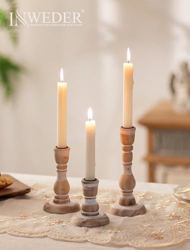 Rustic Candlestick Holder Decor: Farmhouse Wooden Candle Holders - Image 5
