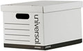 Universal Basic-Duty Economy Record Storage Boxes, 10 Pack, Letter/Legal Files, 12" x 15" x 10", White, by Universal