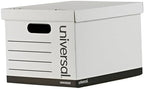 Universal Basic-Duty Economy Record Storage Boxes, 12 Pack, Letter/Legal Files, 12" x 15" x 10", White, by Universal