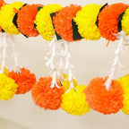 5 Ft Marigold Festive Toran - Artificial Flower Garland - Diwali Decoration Toran - Indian Housewarming Decor (Pack of 1) - Image 2