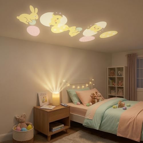 XingsLight Easter Flameless Candle Projector – LED Pillar Candle with Bunny, Chick & Egg Projection Lights |Remote Control & Timer, Easter Basket Stuffer Gift,2 Pack - Image 2