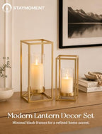 Gold Lantern Decorative Indoor, Candle Holder for Wedding - Image 2