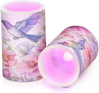 ALAZA Spring Hummingbird Flowers Flickering Flameless Candles Battery Operated with Remote Timer,Tea Light Candles LED Pillar Votive Candles Set of 2 for Outdoor Indoor Decorations - Image 2