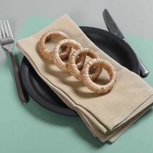 Goroly Home Rattan Napkin Rings Set of 24 for Wedding Party Decoration, Napkin Holder for Table Decoration, Christmas Table Decorations, Thanksgiving Home Decor (Brown) - Image 6