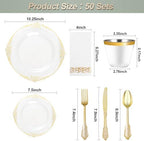 Bestluck 350PCS Clear Disposable Dinnerware for 50 Guests - Image 2