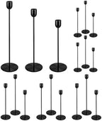 18Pcs Black Candlestick Holders, Metal Tall Taper Candle Stick Holder by Ovveroche