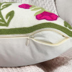 Alysheer Floral Embroidered Throw Pillow Cover 18"x 18" Set of 2, Hot Pink - Image 6
