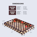 Handicrafts Home Resin Inlay Wood Decorative Serving Ottoman Tray, 17x11 - Image 3