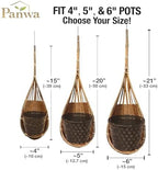 Handmade 100% Thai Bamboo Hanging Orchid Basket – 4 Inch, 5 Inch, 6 Inch (Triple Set) - Image 6