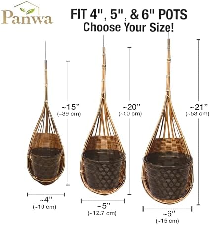 Handmade 100% Thai Bamboo Hanging Orchid Basket – 4 Inch, 5 Inch, 6 Inch (Triple Set) - Image 6