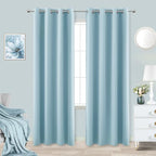 KOUFALL Light Blue Blackout Curtains 90 Inches Long for Bedroom 2 Panels Set Thermal Insulated Room Darkening Draperies for Living Room 52x90 Inch Length by KOUFALL