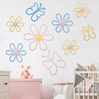 Wesiti 9 Pcs Boho Nursery Decor 3 Size Daisy Flower and Butterflies Woven Macrame Wall Hanging for Home Nursery Bedroom Dorm Wall Art(Classic Color) by Unteilti
