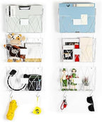 Wall File Organizer for Office, 6 Pack Metal Wall Baskets Wall File Holder by OYEAL