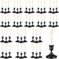 48 Pack Brass Black Taper Candle Holders Set - Vintage Black Candle Holder by VZZNN