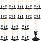 48 Pack Brass Black Taper Candle Holders Set - Vintage Black Candle Holder by VZZNN