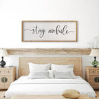 comurdyo Living Room Wall Decor Stay Awhile Sign 32"×12" Wood - Image 5