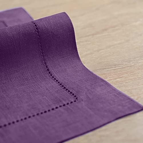 Solino Home 100% Pure Linen Woven Placemats Purple, 14 x 19 in, Set of 4 - Image 3