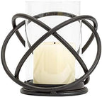 Hurricane Glass Pillar Candle Holder Craftsmanship with Removable Glass for Halloween, Christmas, Thanksgiving, New Year, Wedding Party Anniversary Home Decor (Black) by FLORA