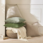 MIULEE Pack of 2 Sage Decorative Chenille Pillow Covers 20x20 Inch - Image 7