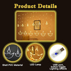 Diwali Decorations Items, Diwali Lights, 12 Warm White Diya Curtain Decoration Lights, Happy Diwali Decorations for Indoor Outdoor, Diyas for Decor (Diwali String Lights 1) - Image 2