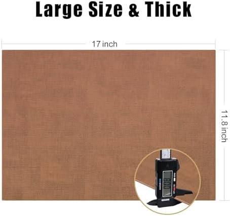 Homaxy PU Faux Leather Placemats for Dining Table, Set of 8, Brown - Image 5