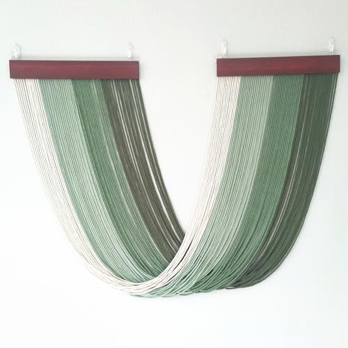 Tie-Dye Macrame Wall Hanging Large 46" Wx36 L Dip Dye Yarn Tapestry Home Boho Wall Decor Ombre Art Headboard Bedroom Living Room Apartment,Green by FZHLR