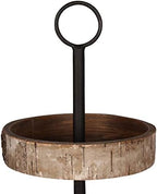 Kate and Laurel White Birch 3-Tiered Decorative Modern Farmhouse Wooden Tray with Black Metal Carrying Handle in Rustic Brown - Image 3