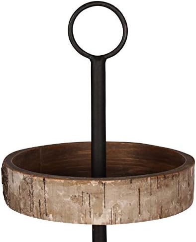 Kate and Laurel White Birch 3-Tiered Decorative Modern Farmhouse Wooden Tray with Black Metal Carrying Handle in Rustic Brown - Image 3