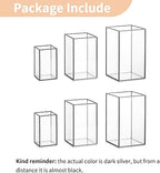 NUPTIO Hurricane Glass Candle Holders: 6 Pcs Clear Lantern Pillar Candles Holder with Black Metal Frame Modern Candle Lanterns Centerpiece for Wedding Ceremony Holiday Decoration 8.1 & 6.5 & 4.7 inch - Image 6