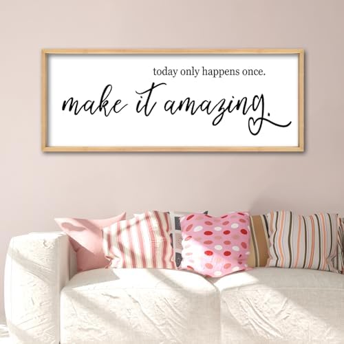 ZZJJHYWGQ Today Only Happens Once Make It Amazing Sign, 40"×15", Wood - Image 6