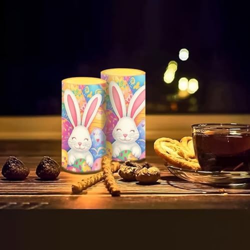 Easter Decorations Indoor Candles Rabbit Eggs Flameless Candles with Remote and Timer 2 Pack Battery Operated Easter Themed LED Candles for Festival Gift Home Room Decor - Image 7