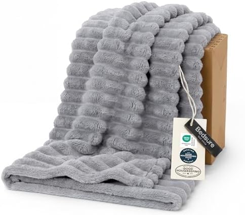 Bedsure Soft Twin XL Blanket for Bed Dorm Light Grey 66"x90" by BEDSURE