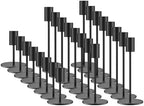 zeochyni Set of 24 Black Taper Candle Holder Bulks for Wedding, Party Decor by zeochyni