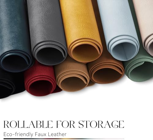 MOSAYT Vinyl Faux Leather Placemats, Set of 8, Yellow - Image 6