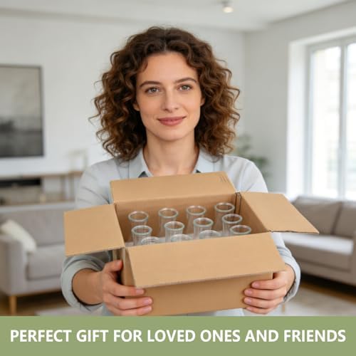 24 Set Glass Bud Vases for Centerpieces Small Clear Flower Vase Modern Decorative Vases Mini Clear Bud Vases Mini Decorative Bulk Vase for Bridal Shower Wedding Birthday Party Dining Table Decor - Image 7