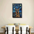 Metal Sign Tin Sign Vintage Wall Art German Shepherd Starry Night Shepherd Loyal Shepherd in A Night Sky for Home Farm and Seasonal Displays Rustproof Aluminum 12×16 Inches with Metal Frame - Image 4