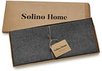 Solino Home 100% Pure Linen Table Runner Charcoal Grey, Athena 14 x 132 in - Image 5