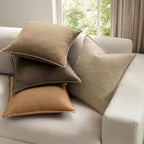 MIULEE Dark Brown Boho Linen Pillow Covers 20x20 Inch Pack of 4 - Image 2