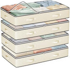 Budding Joy 4 Pack Under Bed Storage Containers with Clear Lids, Beige by BuddingJoy-BuildaJoyfulLifeforYou